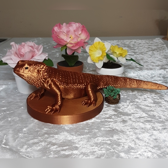 Handmade 3D Printed Bearded Dragon Rust Color - Picture 2 of 10